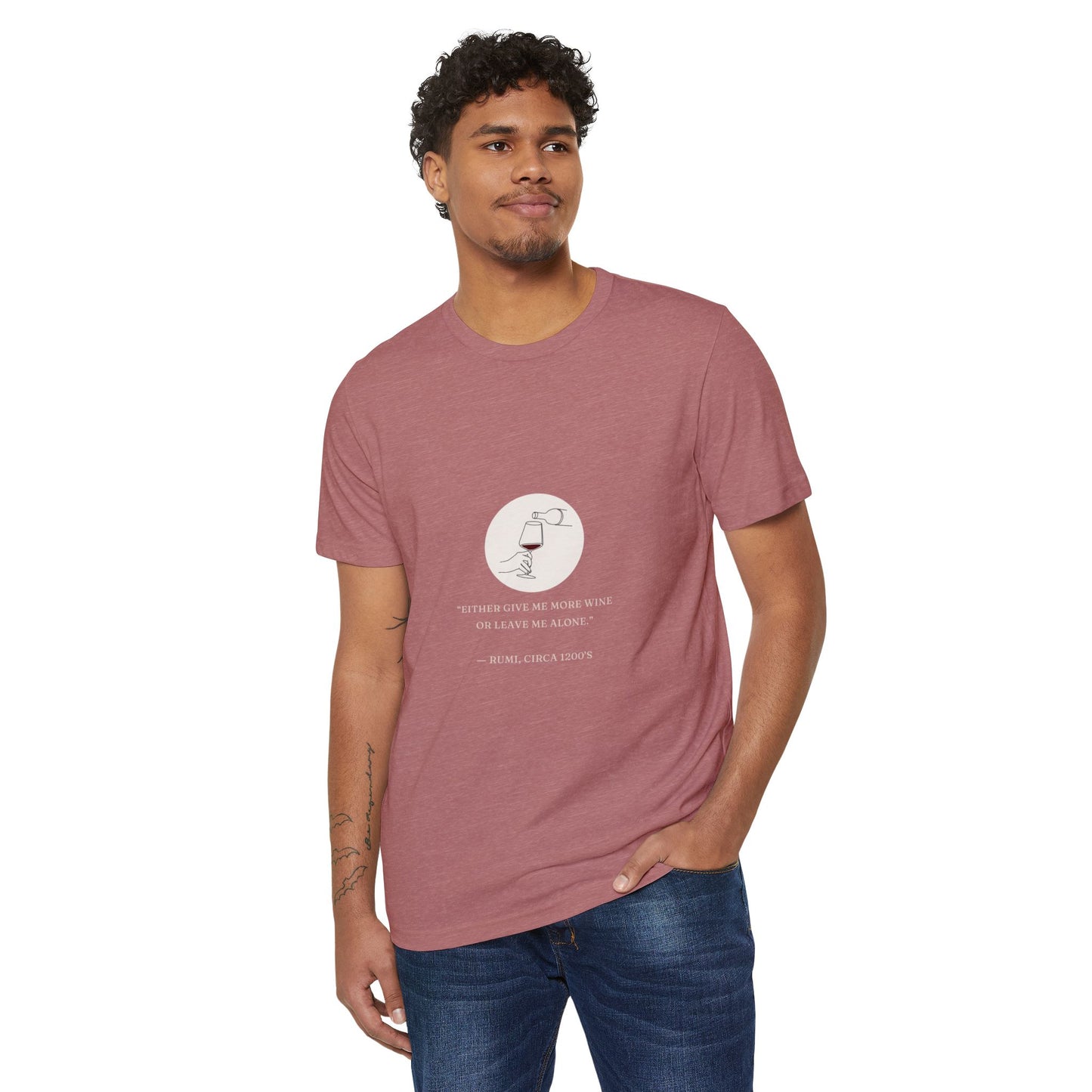 Rumi Wine - Unisex Recycled Organic T-Shirt