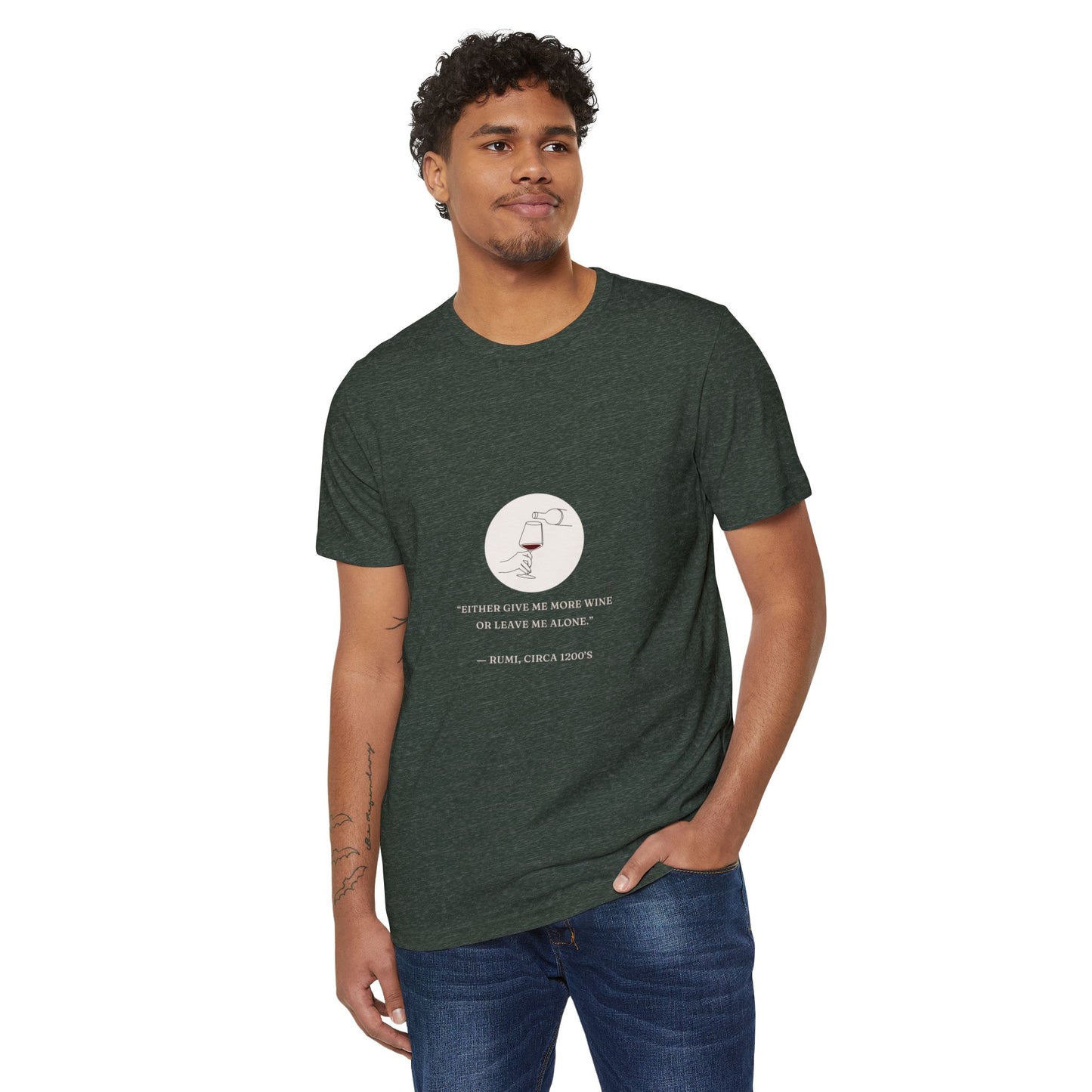 Rumi Wine - Unisex Recycled Organic T-Shirt