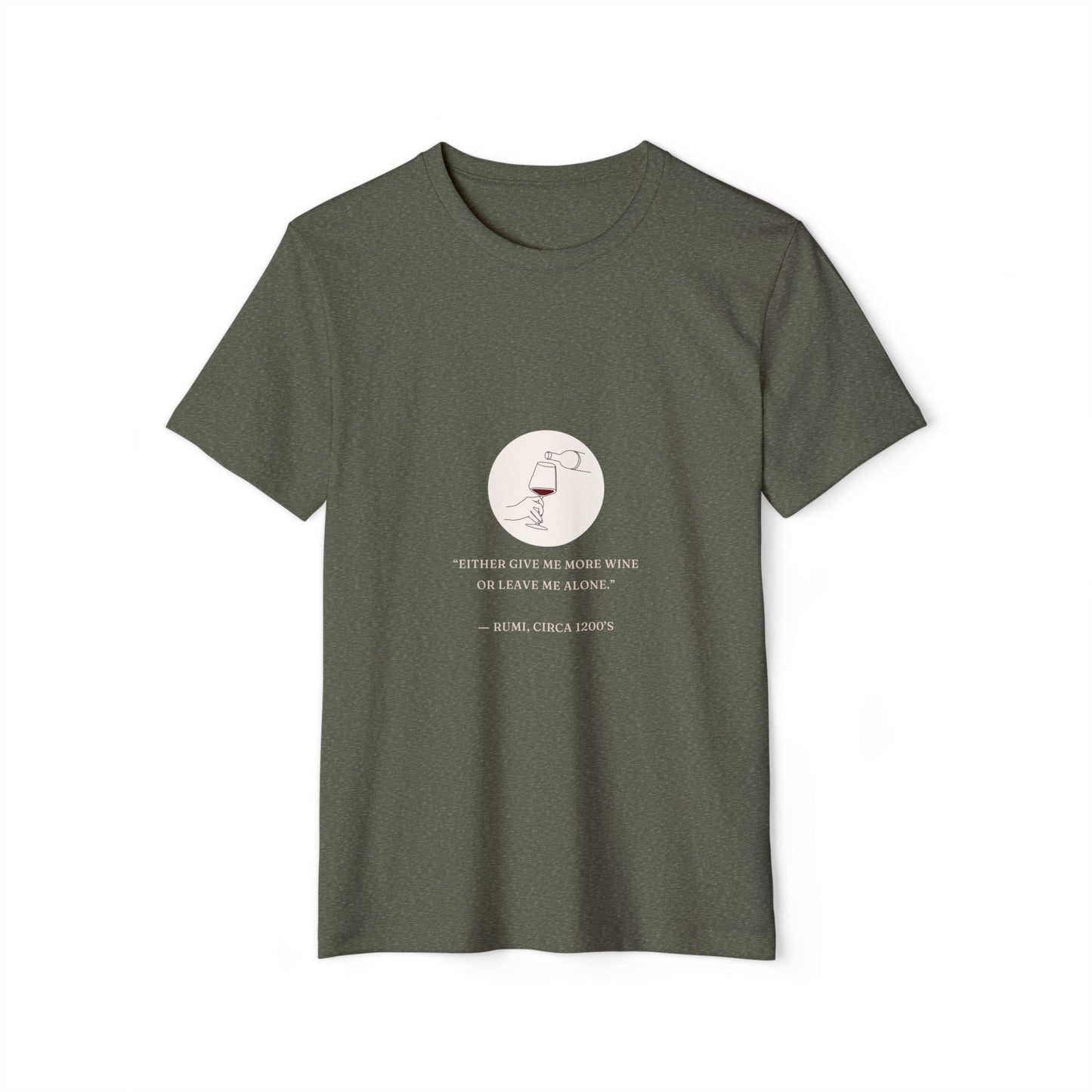 Rumi Wine - Unisex Recycled Organic T-Shirt