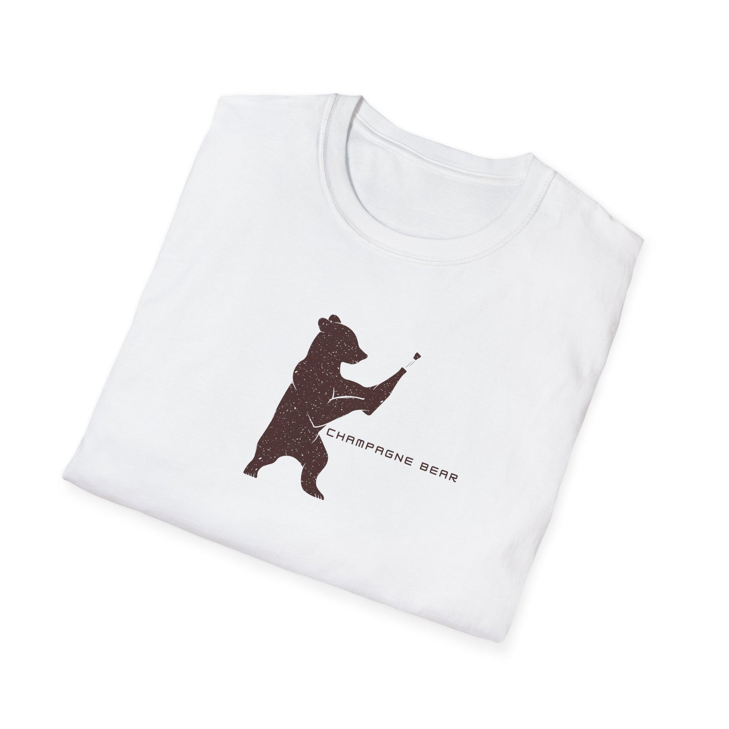 Champagne Bear - Unisex Softstyle T-Shirt