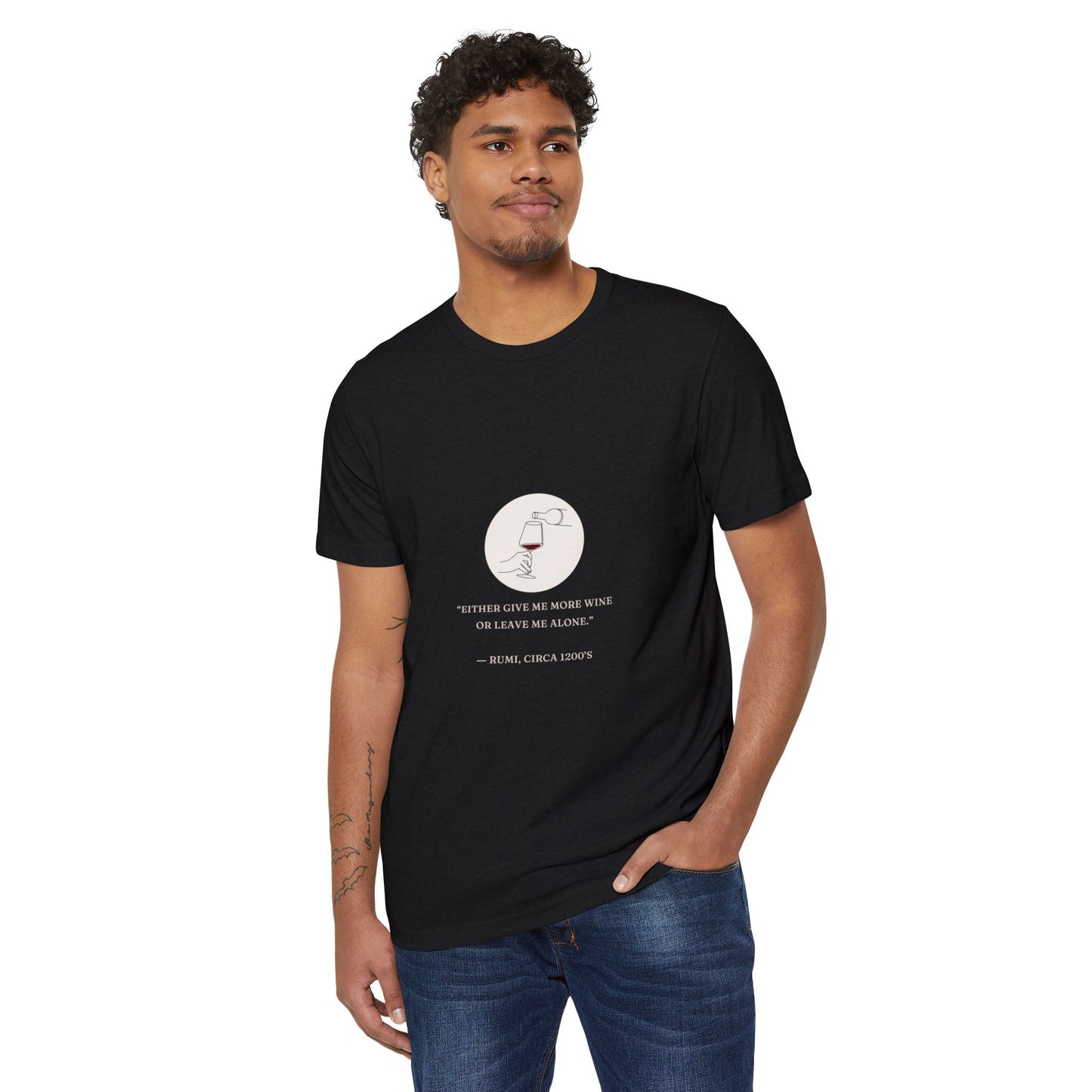 Rumi Wine - Unisex Recycled Organic T-Shirt