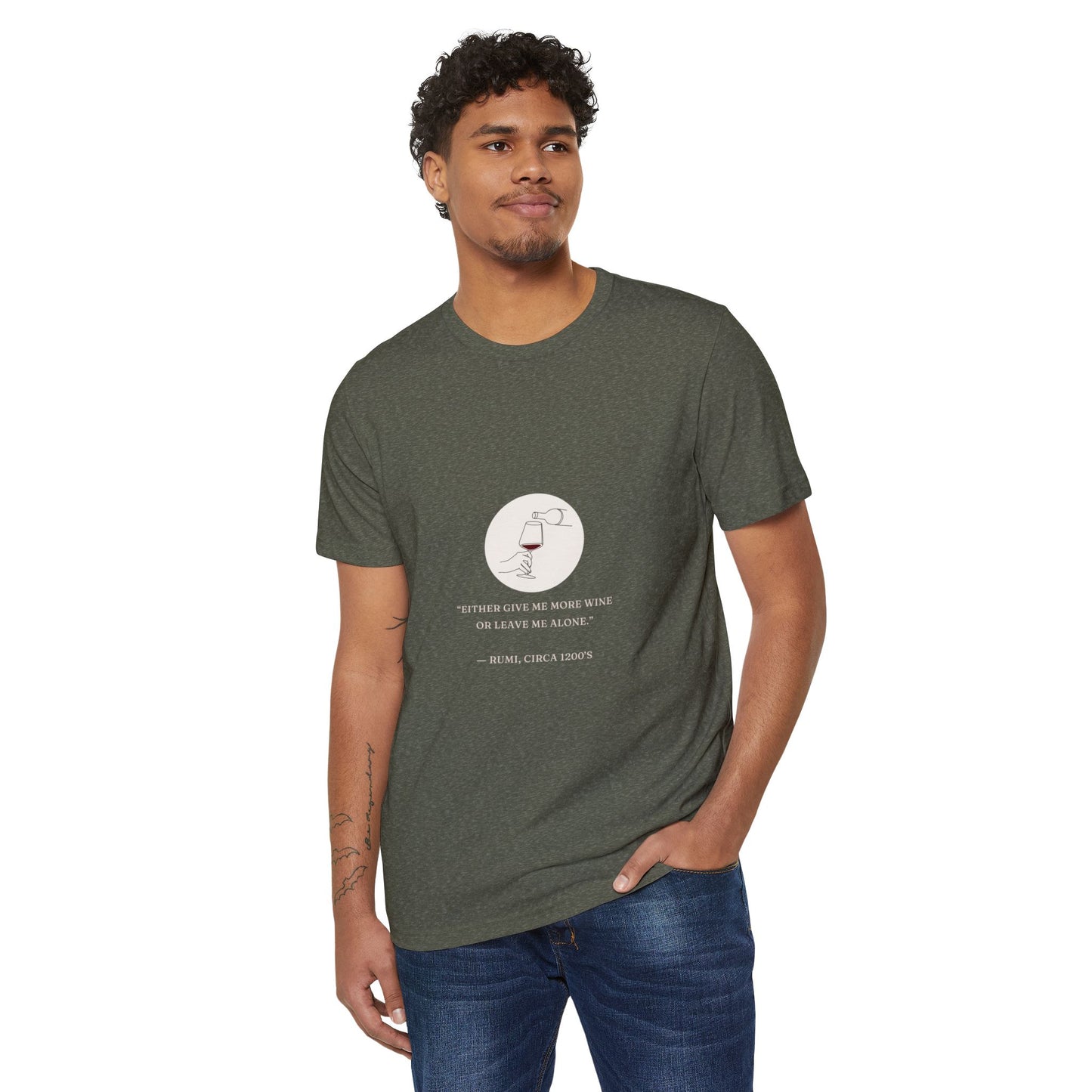 Rumi Wine - Unisex Recycled Organic T-Shirt