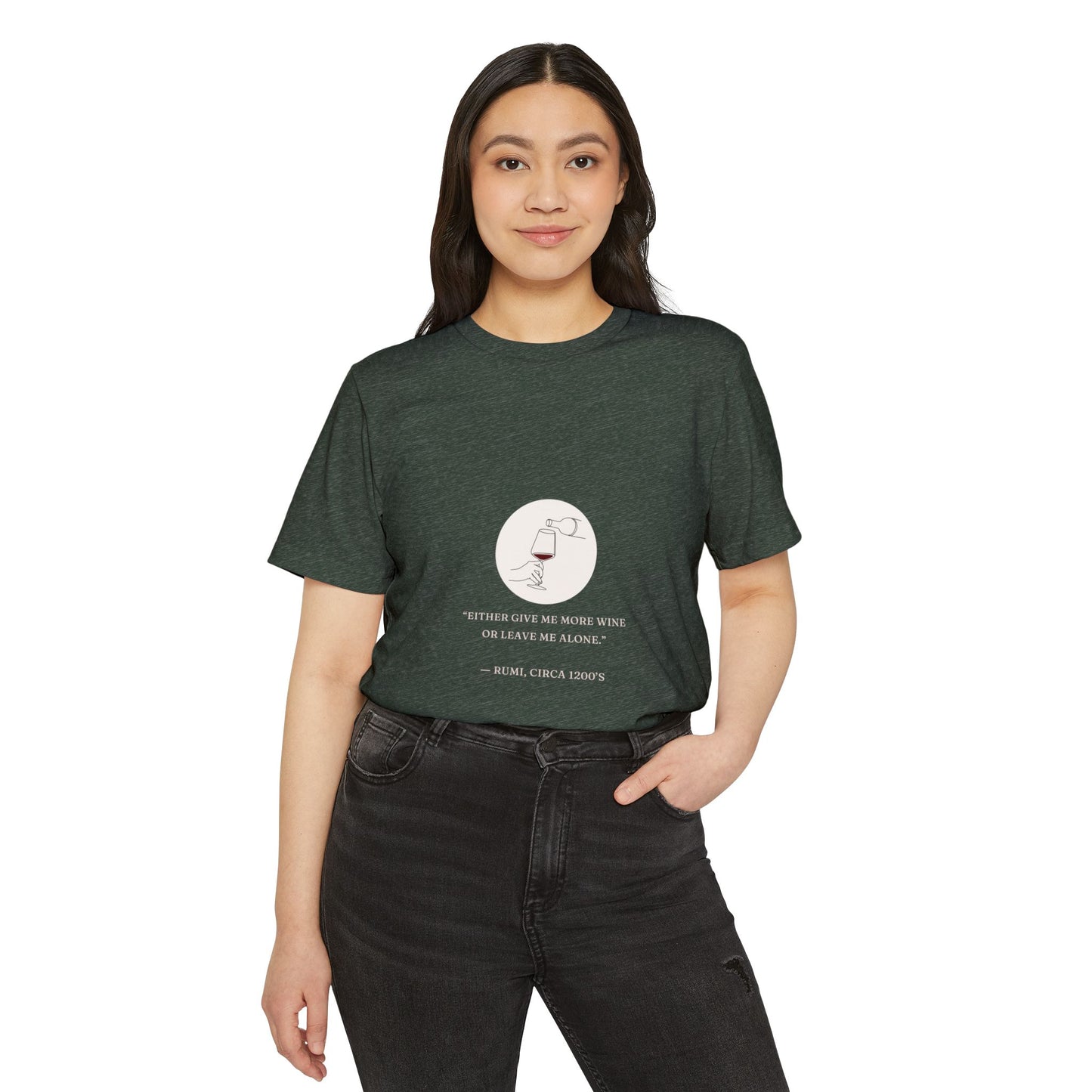 Rumi Wine - Unisex Recycled Organic T-Shirt