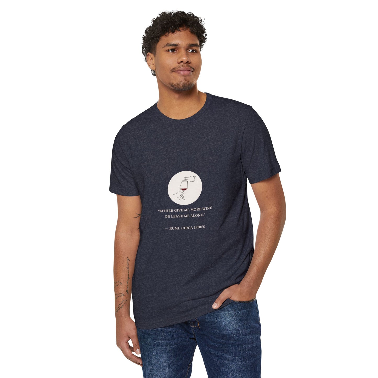 Rumi Wine - Unisex Recycled Organic T-Shirt